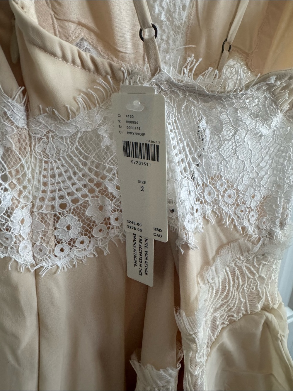 By Anthropologie Sleeveless Keyhole Tiered Lace Midi Dress - Picture 6 of 6